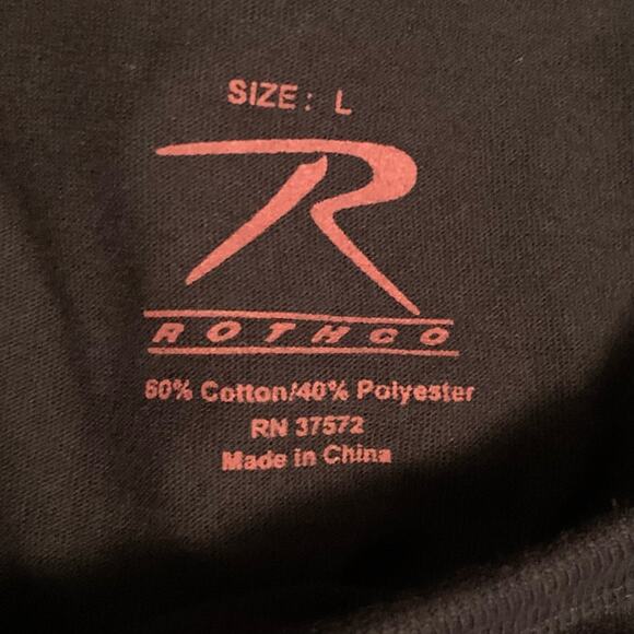 Rothco US Flag Bearded Skull Black Men's T-Shirt Sz Large Cotton Blend Patriotic - Picture 6 of 7